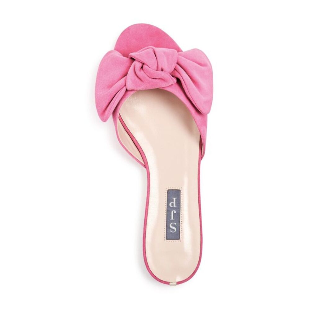 SJP Womens Pink Bow Accent Finn Round Toe Block Heel Slip On Slide Sandals 36 - Picture 4 of 4